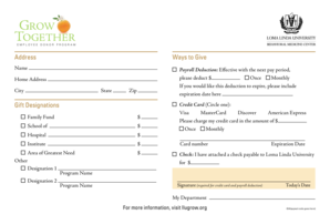 Employee Donor Program Form