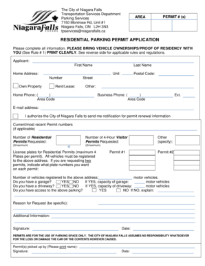 Residential Parking Permit Application