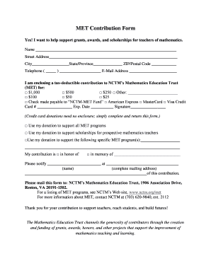 MET Contribution Form