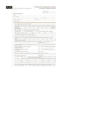 Truckers Occupational Accident Insurance Questionnaire