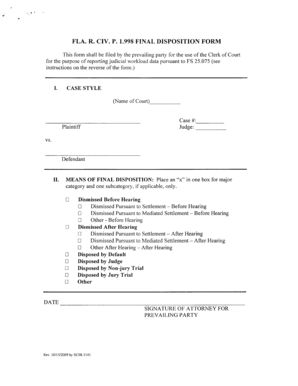 Florida Final Disposition Form