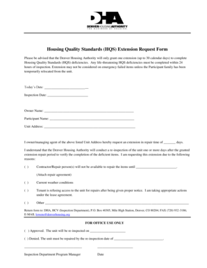 HQS Extension Request Form