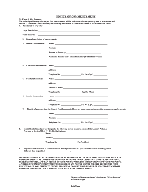 Florida Notary Acknowledgment Form