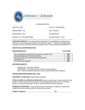 Customer Service Representative Job Description