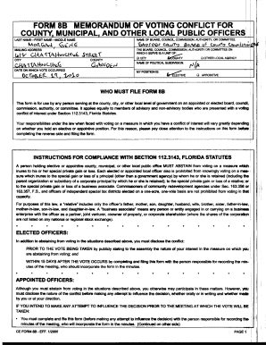 Form 88 Memorandum of Voting Conflict
