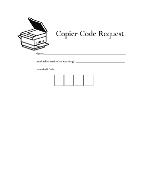 Copier Code Request Form
