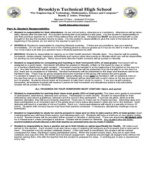 Brooklyn Technical High School Health Education Contract