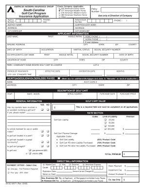 Golf Cart Insurance Application