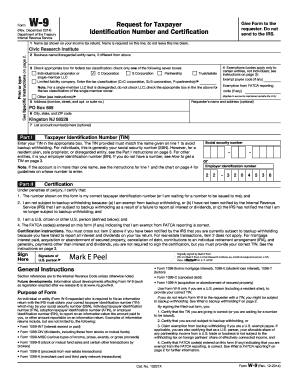 IRS Form W-9 Request for Taxpayer Identification Number and Certification