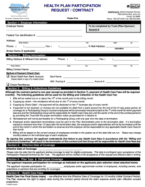 Health Plan Participation Request Contract