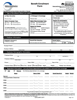 Health Benefit Enrollment Form