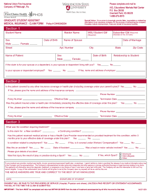 Graduate Student Medical Insurance Claim Form