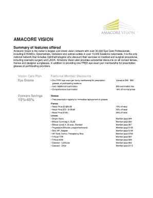 Amacore Vision Discount Program Enrollment Form