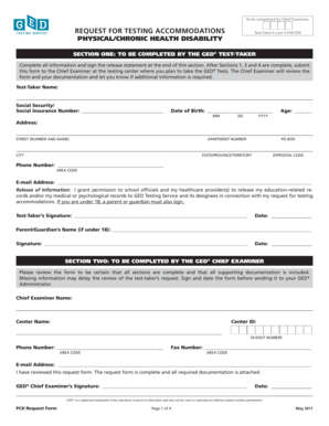 GED Testing Accommodations Request Form
