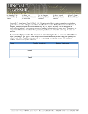 Illinois Military Deployment Reporting Form