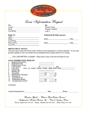 Loan Information Request Form