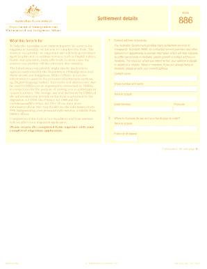 Australian Settlement Services Contact Form 886