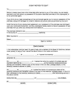 3-Day Notice to Quit