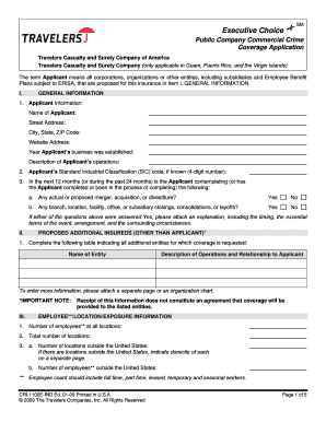 Commercial Crime Coverage Application