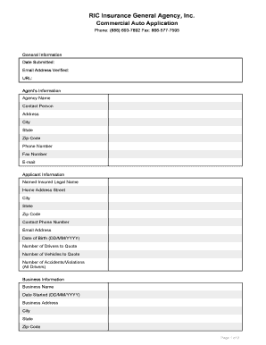 Commercial Auto Application