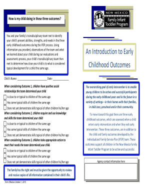 Early Childhood Outcomes Assessment Form