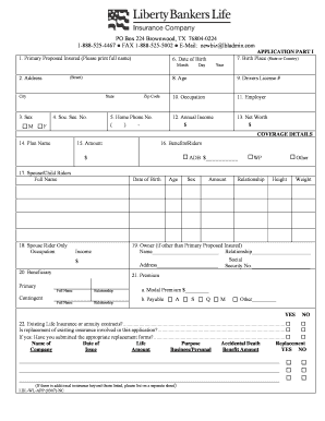 Life Insurance Application Form