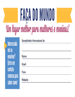 Formulário de Candidatura Soroptimist