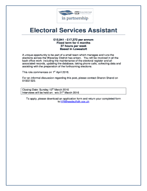 Electoral Services Assistant - bsuffolkcoastalgovukb - suffolkcoastal gov