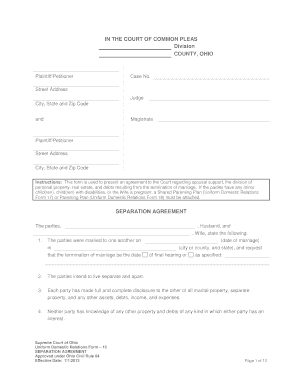 Ohio Separation Agreement Form 16