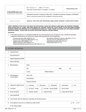 Ambulatory Surgery Center Application