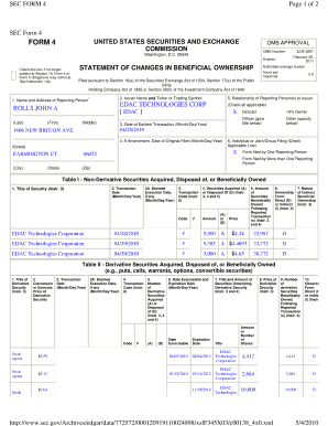 SEC Form 4 Statement of Changes in Beneficial Ownership