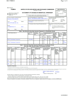 SEC Form 4 Statement of Changes in Beneficial Ownership
