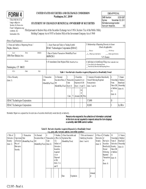 SEC Form 4 Statement of Changes in Beneficial Ownership