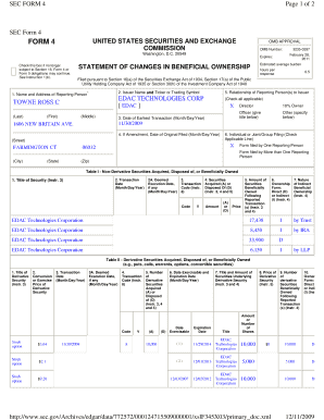 SEC Form 4 Statement of Changes in Beneficial Ownership