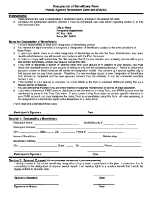 Designation of Beneficiary Form