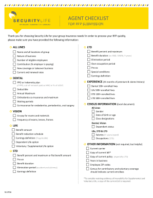 Agent Checklist for RFP Submission