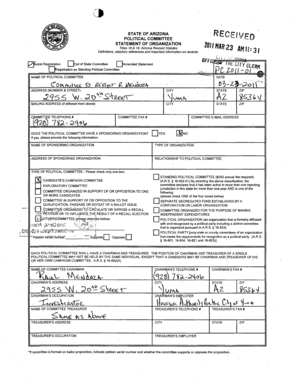 Arizona Political Committee Statement of Organization