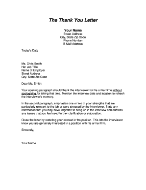 Thank You Letter