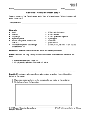 Grade 5 Science Lesson on Ocean Salinity