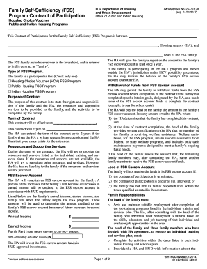 Family Self-Sufficiency Program Contract