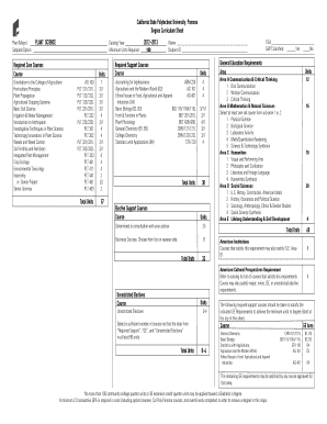 Degree Curriculum Sheet