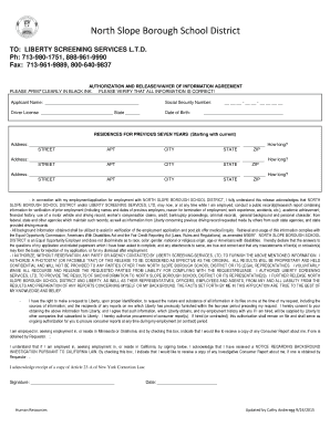 Authorization and Release Waiver of Information Agreement