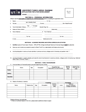 UTAR Scholarship Application Form