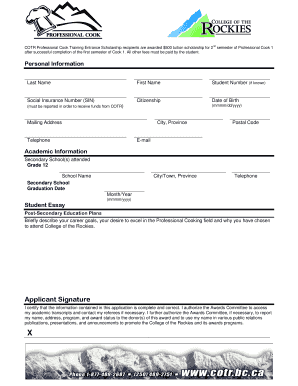 The Professional Cook Training Entrance Scholarship Program offers $500 tuition scholarships