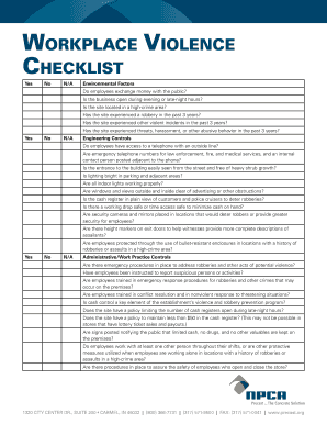 Orkplace Violence checklist - precastorg