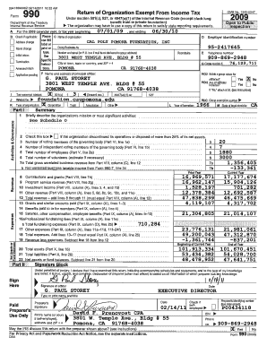 Form 990 Tax Exempt Organization Return