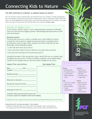 Adopt a Tree Activity