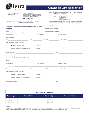 Interra Debit Card Application