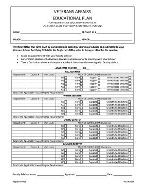 Veterans Affairs Educational Plan