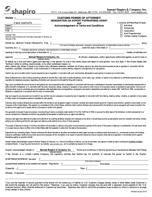 Customs Power of Attorney